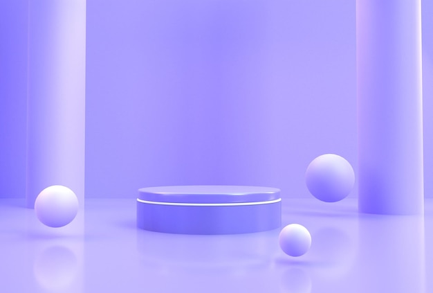 3D-rendering Kleur van de jaren leeg Podiumachtergrond voor productweergave