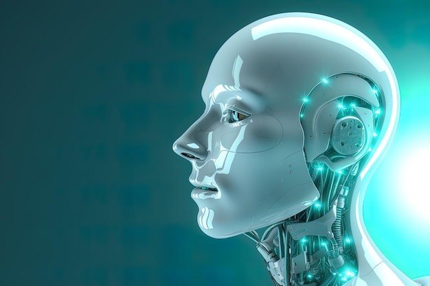 3D-rendering kunstmatige intelligentie robot cyborg