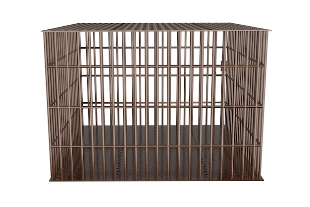 3d rendering large square cage for animals