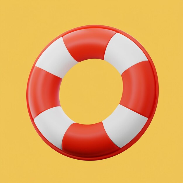 3d rendering of life buoy travel icon