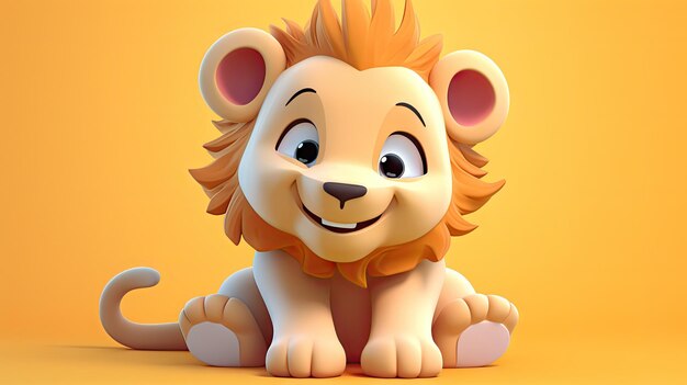 Photo 3d rendering of a lion