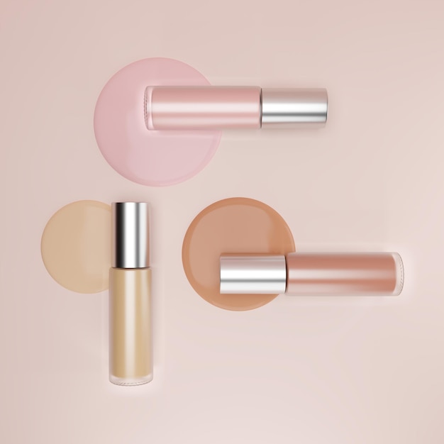 3D rendering liquid foundation on nude background