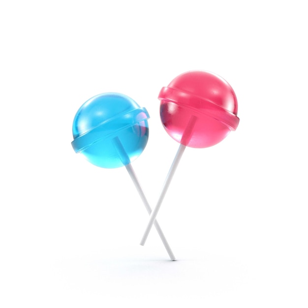 3D-rendering lolipop en witte stick