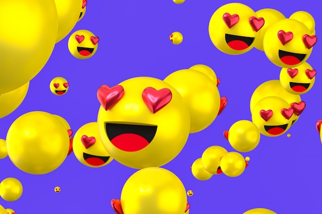 3d rendering of in love emoji