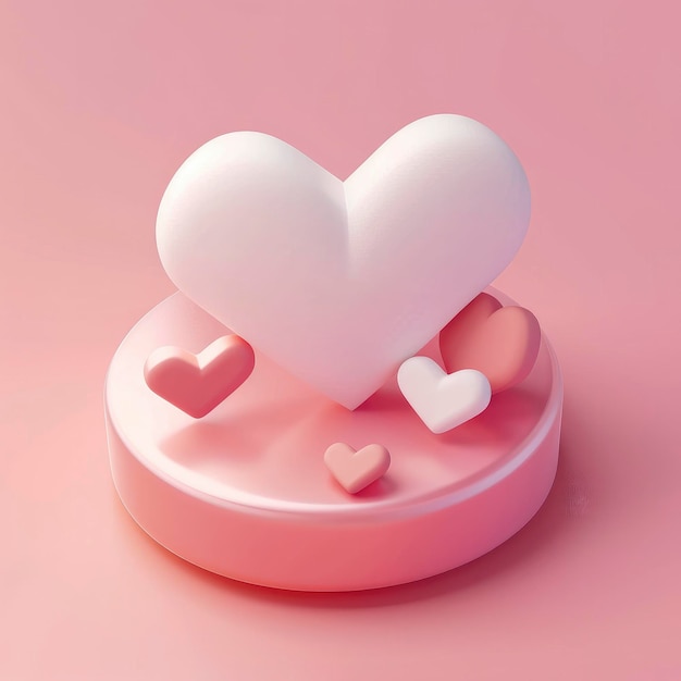 3d rendering of love icon