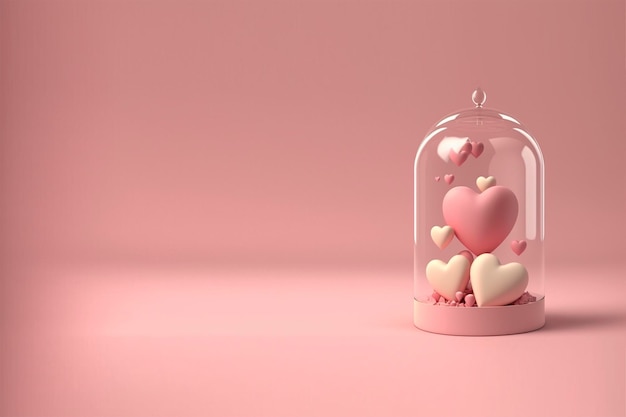 3D Rendering Love Valentine Decoration Background