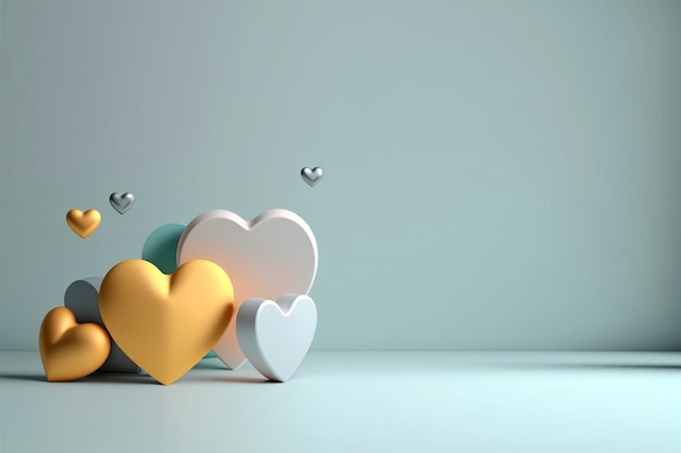 3D Rendering Love Valentine Decoration Background