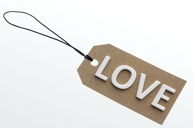 3D rendering LOVE word on paperboard