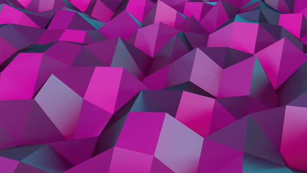 3d rendering low poly geometric surface Computer generation abstract iridescent waving backdrop