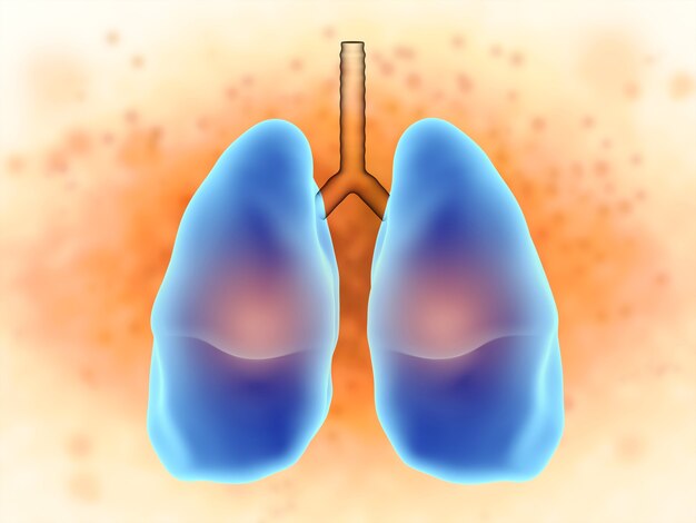 3d rendering lungs in pain