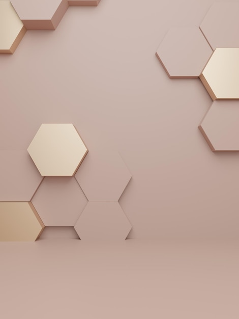 3D-rendering Luxe productweergaveachtergrond voor schoonheidsgezondheidszorg Huidverzorging of honingproducten