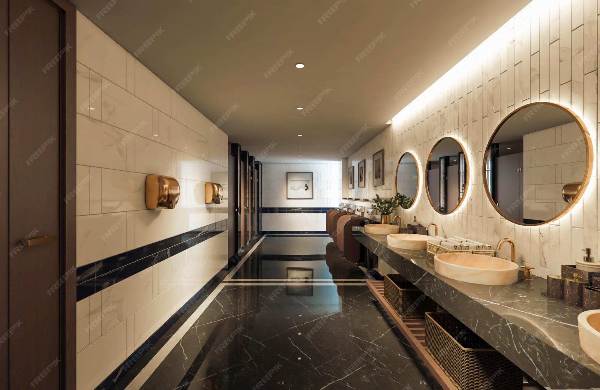 Premium Photo 3d rendering luxury hotel restroom toilet interior Premium Photo 3d rendering luxury hotel restroom toilet interior