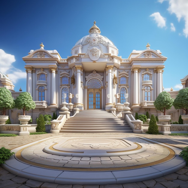 3d rendering of luxury palace