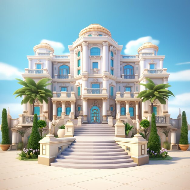 Premium AI Image | 3d rendering of luxury palace