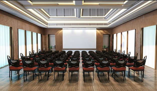 3d rendering luxury seminar meeting and banquet hall room