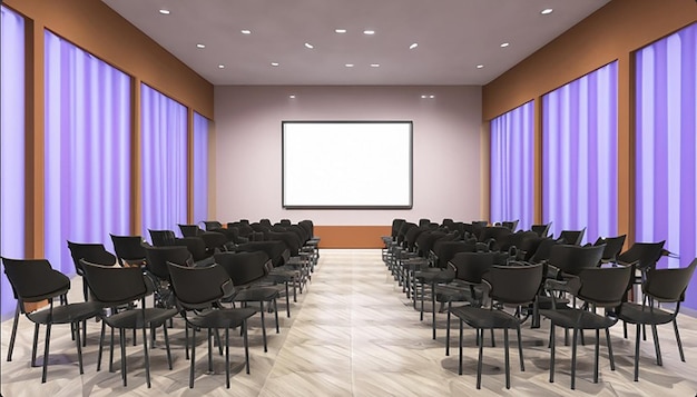 3d rendering luxury seminar meeting and banquet hall room