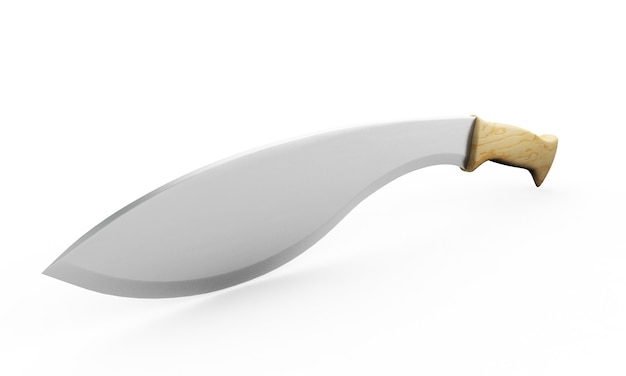 3D rendering of machete, isolated on white background.