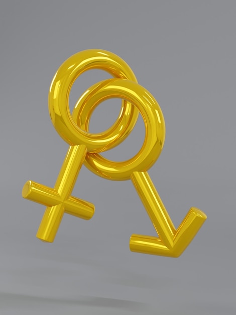 Фото 3d рендеринг символа мужского и женского пола