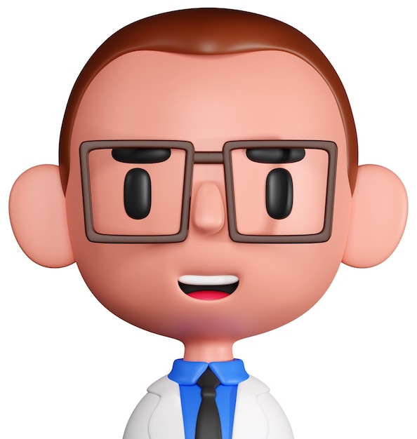 Photo 3d rendering male doctor cartoon character illustration