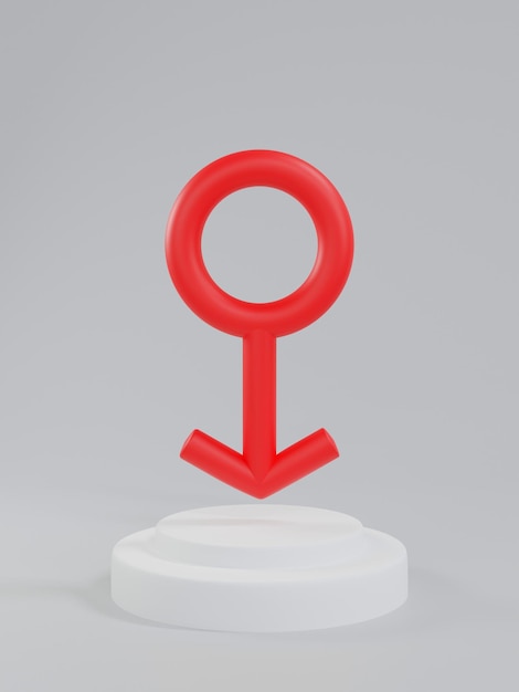 3D rendering male gender symbol