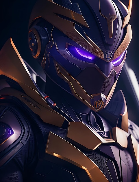 3D rendering of a male robot in futuristic scifi style