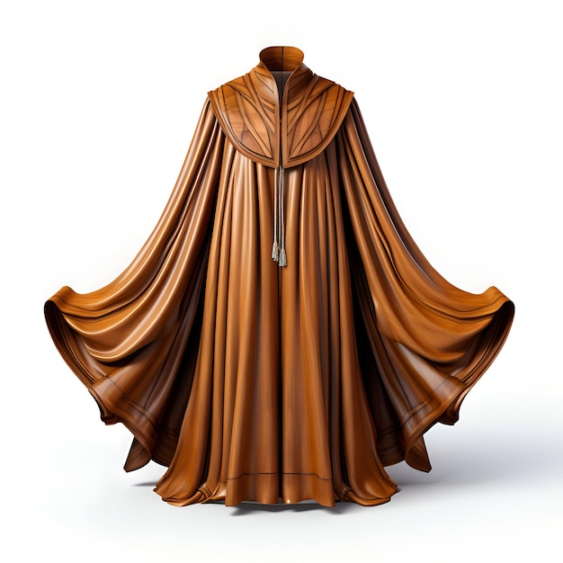 Photo 3d rendering of a man in a cloak isolated on white background