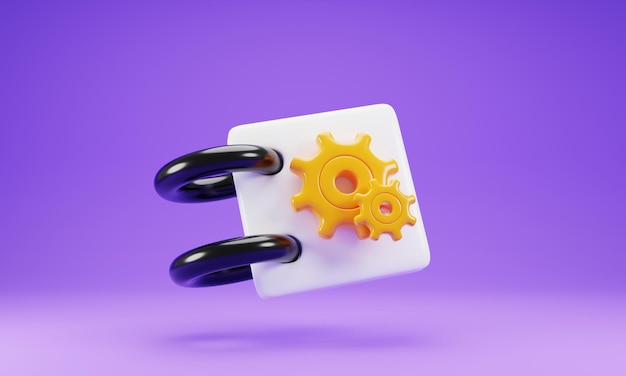 Фото 3d рендеринг концепции ручного значка на фиолетовом фоне 3d иллюстрация