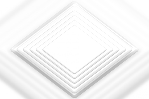 3d rendering. many layer of Empty White square grid paper plate or stage background.