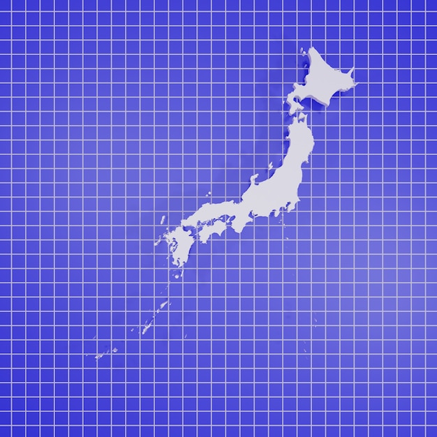 3d rendering Map Japan