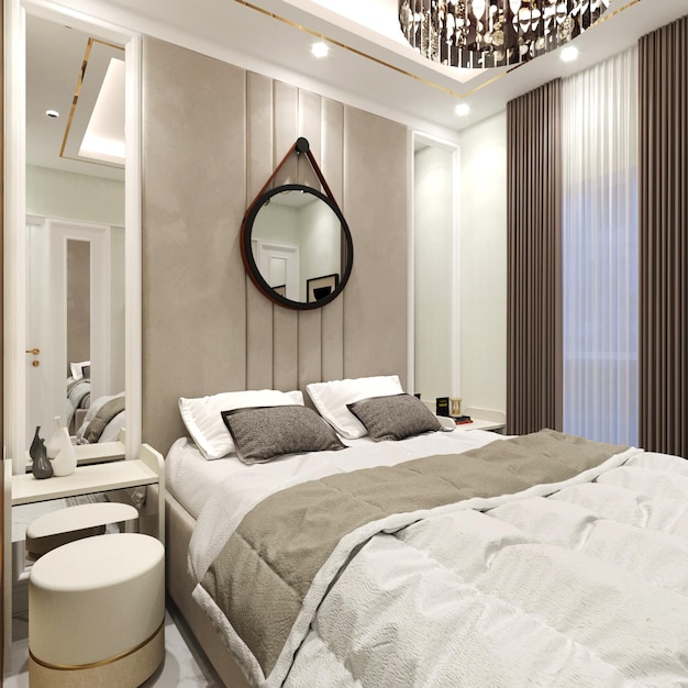 3D Rendering of Marvelous and Ravishing Bedroom Interior Design