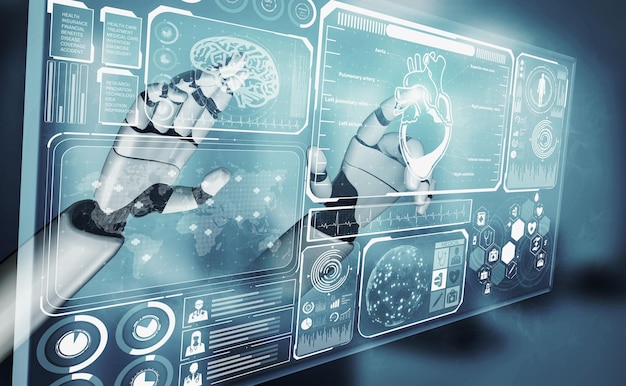 3D rendering medical artificial intelligence robot