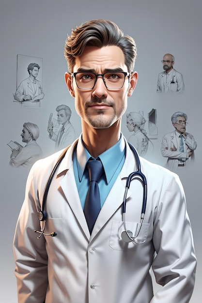 3D Rendering of a Medical cartoon doctor 3D illustration