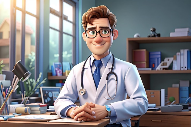 3D Rendering of a Medical cartoon doctor 3D illustration