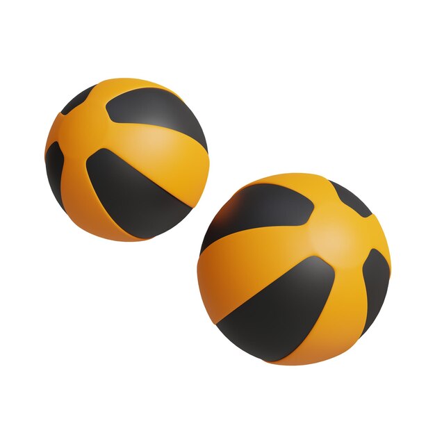 3D-рендеринг иконки фитнеса с медицинским мячом на белом фоне