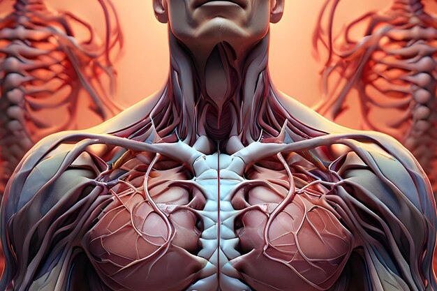 3D rendering medische illustratie mannelijke anatomie schildklier science fiction gezondheidsproblemen concept