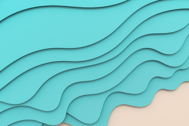3D-rendering meerlagige papier gesneden illustratie achtergrond