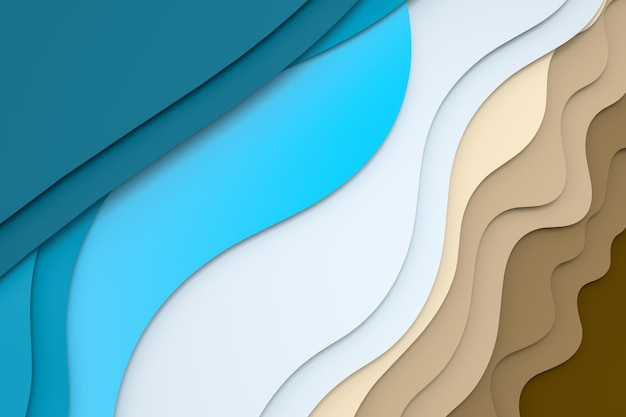 3D-rendering meerlagige papier gesneden illustratie achtergrond