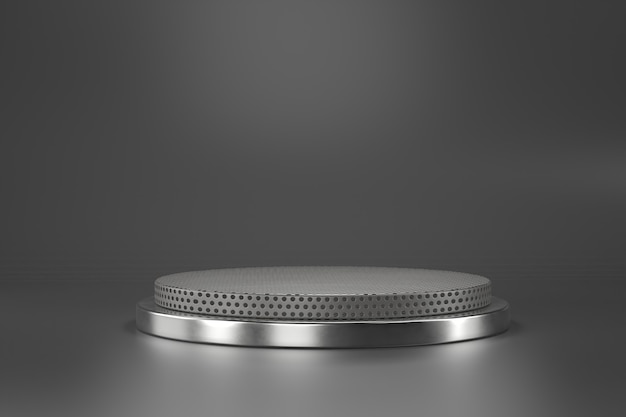 3d rendering of metal podium.
