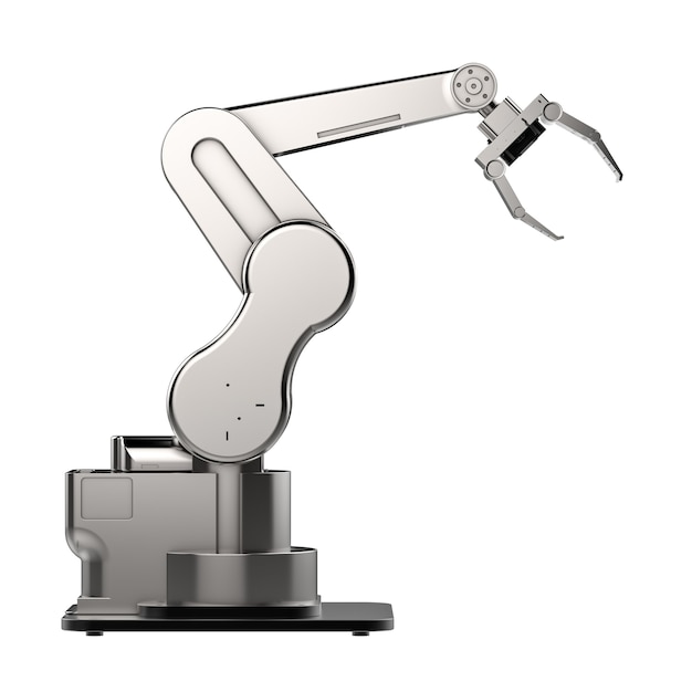 3d rendering metallic robotic arm