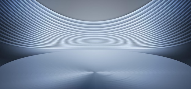 3D rendering of metallic silver texture shows the exhibition's future spatial background