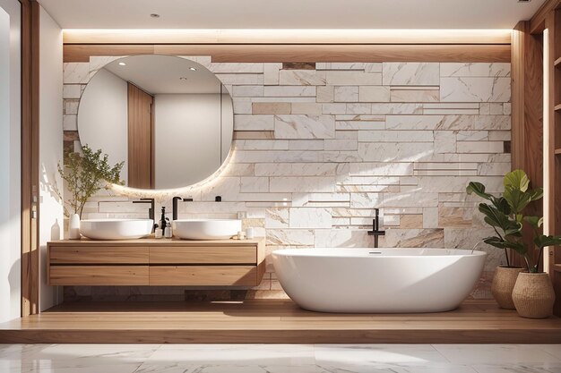 3D рендеринг дизайна ванной комнаты