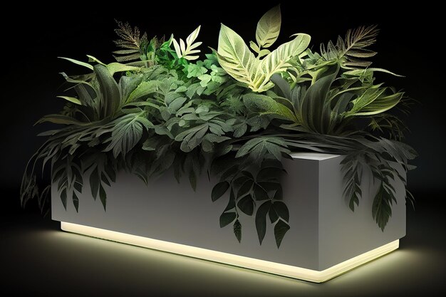 Photo 3d rendering mock up summer podium for product design generative ai