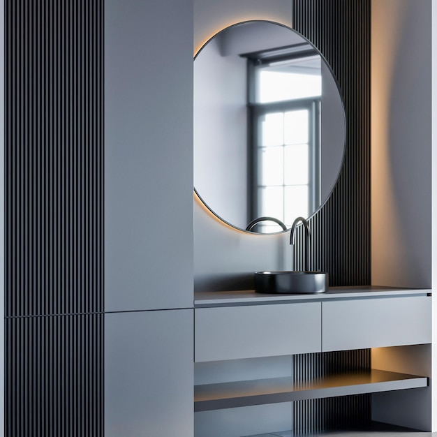 3D-rendering modern badkamermeubilair interieurontwerp