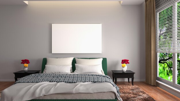 3d rendering of a modern bedroom