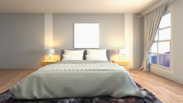 3d rendering of a modern bedroom