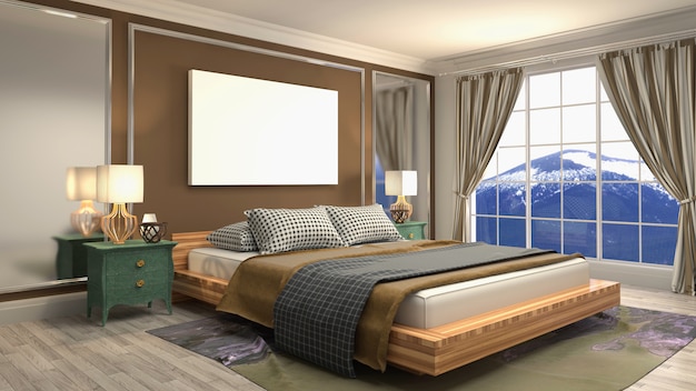 3d rendering of a modern bedroom