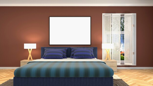 3d rendering of a modern bedroom