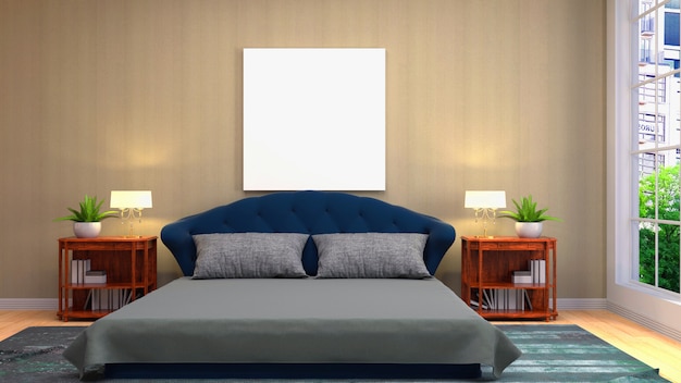 3d rendering of a modern bedroom