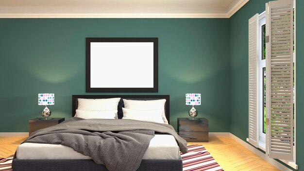 3d rendering of a modern bedroom