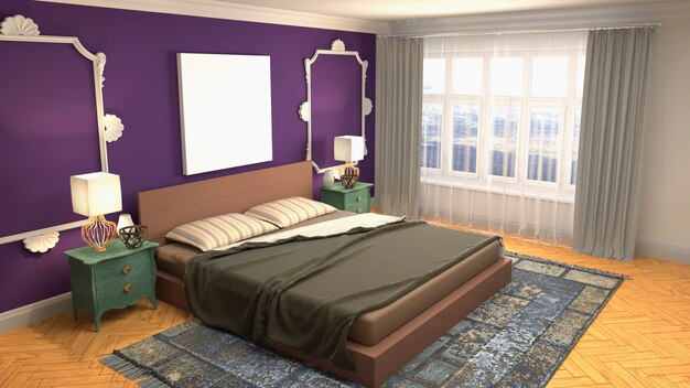 3d rendering of a modern bedroom